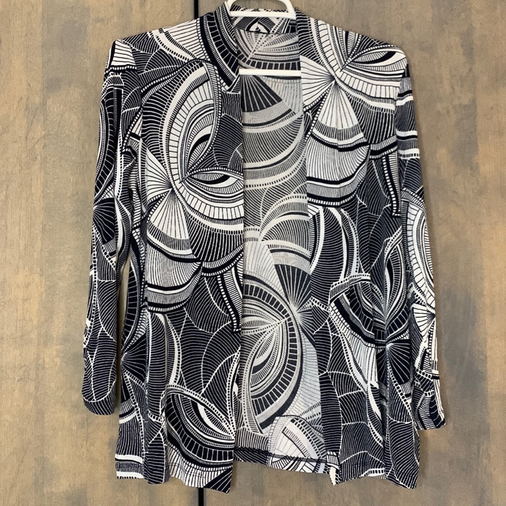 Chico’s Traveler open jacket.